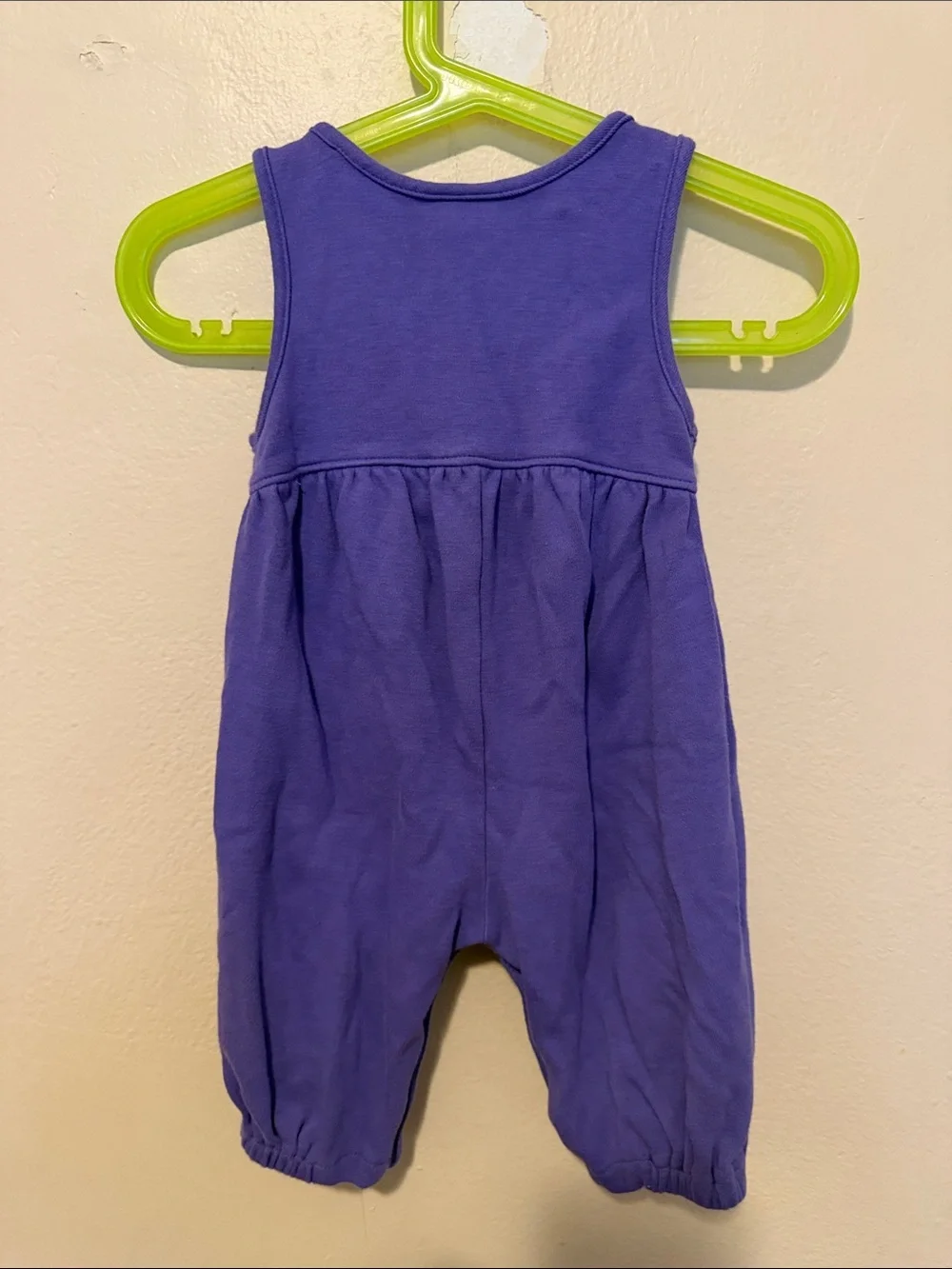 Carter's Purple Sleeveless Embroidered Bear Romper